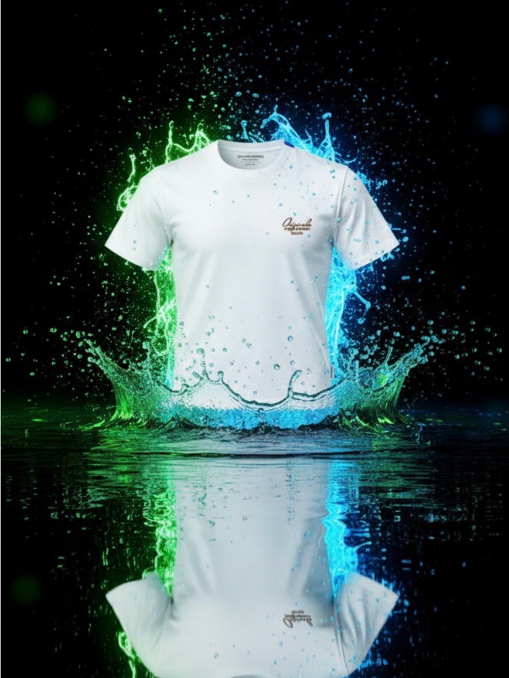 100% Cotton White Crew Neck Men’s T-Shirt with Chest Logo